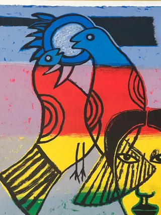 Corneille (1922-2010) - Oiseaux multicolores