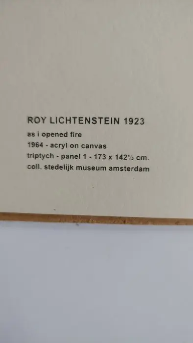 Roy Lichtenstein (after) - As I opened fire