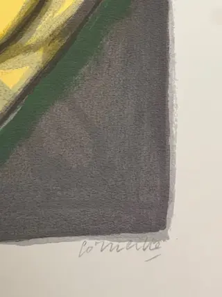 Corneille (1922-2010) - Le chat jaune à la lune