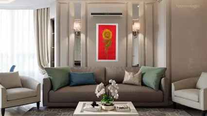 Ermanno Barovero (1956) - Girasoli Rosso Trittico B