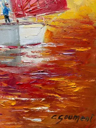 Claude Goument (1952) - Coucher de Soleil sur les Voiles