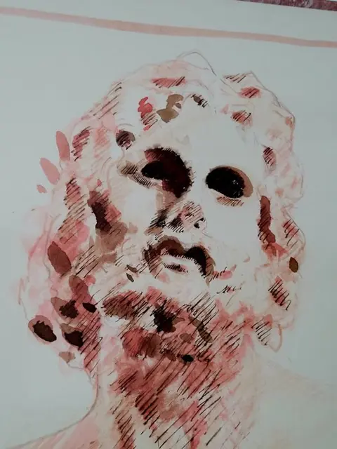 Giulio Bellutti (XX) - Buste d'homme - Personnage
