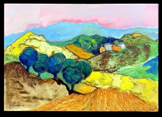 Pio Serafini (1951) - Paesaggio con ulivi