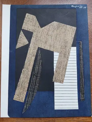 Alberto Magnelli (1888–1971) - Papier collé sur fond bleu