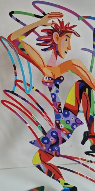 David Gerstein (1944) - Danseurs twisters et Signature aux papillons