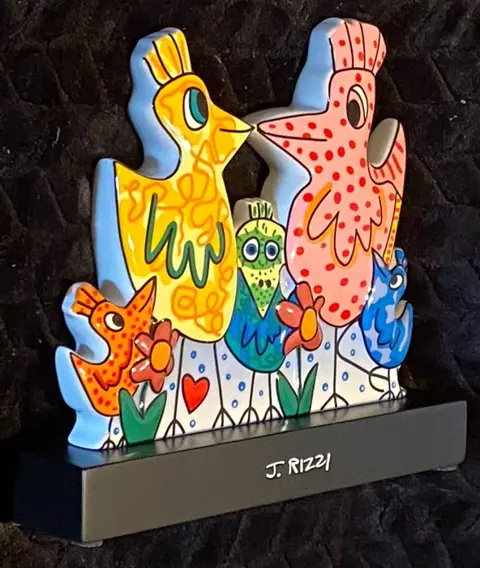 James Rizzi (1950-2011) - OUR COLORFUL FAMILY, porcelain sculpture