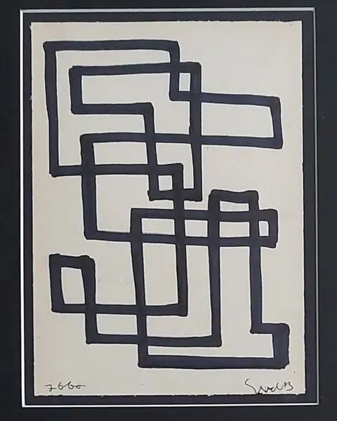 Sijbren Siep van den Berg (1913-1998) - Geometrische compositie in zwart