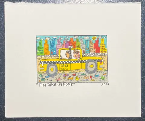 James Rizzi (1950-2011) - TAXI TAKE US HOME, 2002