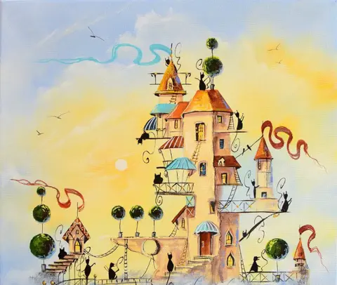 Natalia Grinchenko (XX) - Flying on a cloud City of Cats