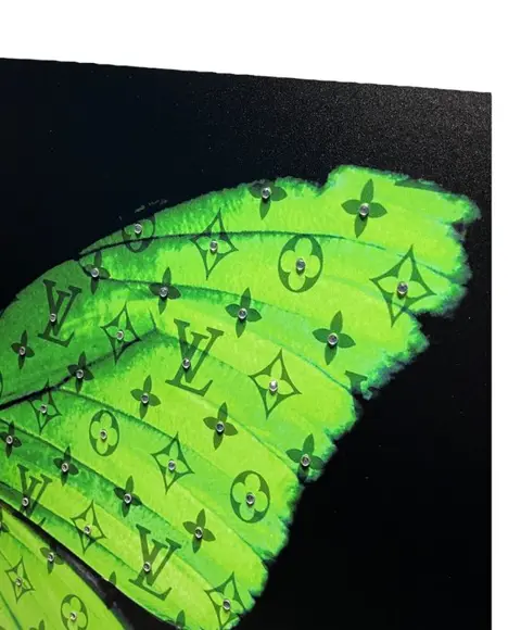 AmsterdamArts - Big Louis Vuitton diamond green butterfly