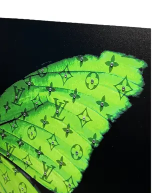 AmsterdamArts - Big Louis Vuitton diamond green butterfly