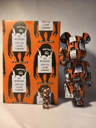 Medicom Toy Be@rbrick - BANKSY Monkey Sign Bearbrick 400% + 100%