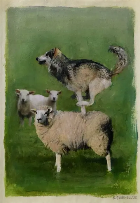 Sylvie Overheul - Field of Joy (wolf and sheep)
