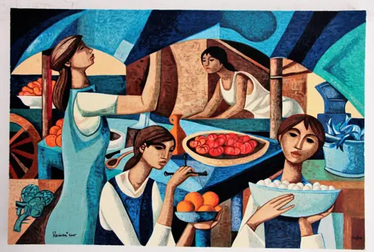 Lucio Ranucci (1925-2017) - Preparativi al mercato