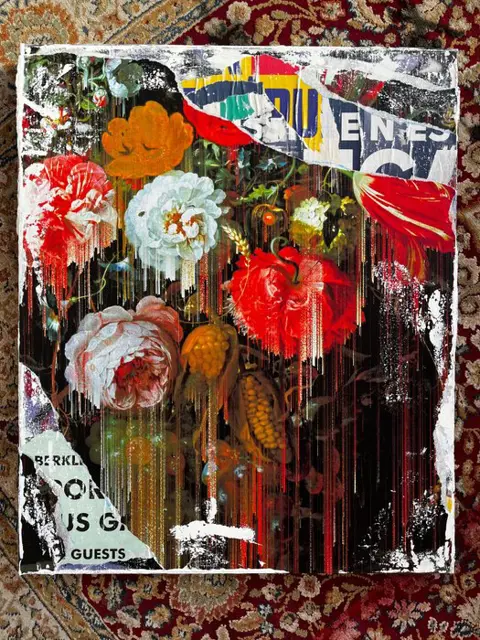 Padame one (1991) - Wall street paper and flowers