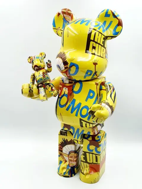 Andy Warhol & Jean Michel Basquiat (after) - Bearbrick Plug Pulled on Coma Mom 400% 100%