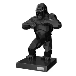 Richard Orlinski (1966) - Orlinski Kong Noir brillantmétal signé et valise neuve