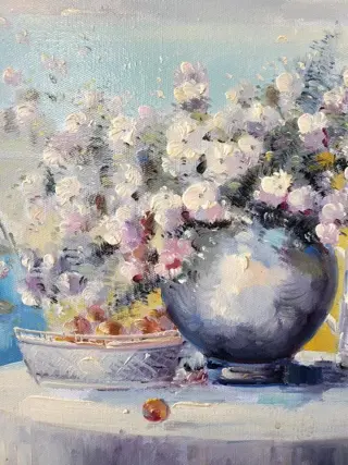 François Ledoux (XX) - Table fleurie