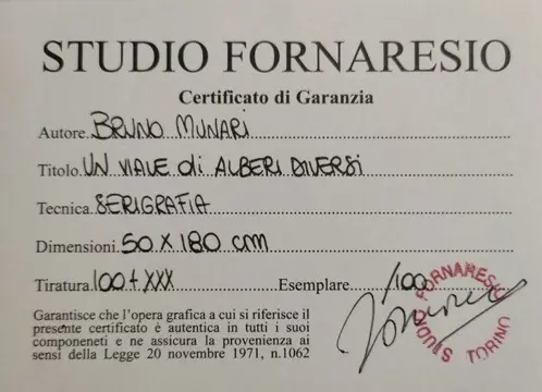 Bruno Munari(1907-1998) - Un viale di alberi diversi XL