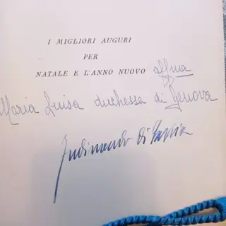 Ferdinando duca di Genova, Maria Luisa Duchessa di Genova - Signed calendar - 1940
