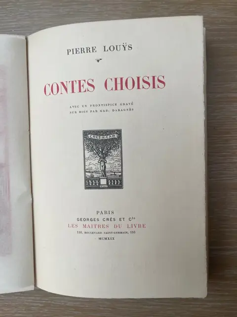 Pierre Louÿs - Contes Choisis - 1919