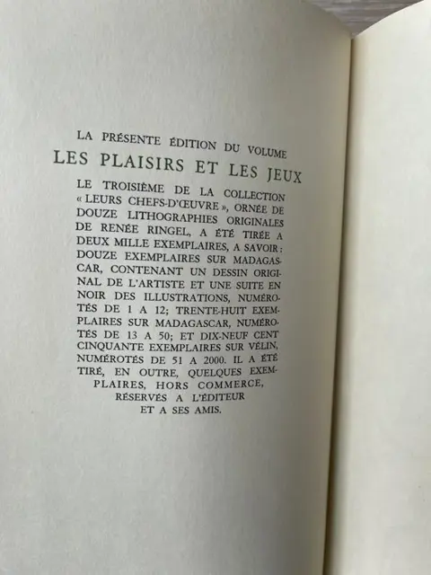 Georges Duhamel / Renée Ringel - Les Plaisirs et les jeux - 1948