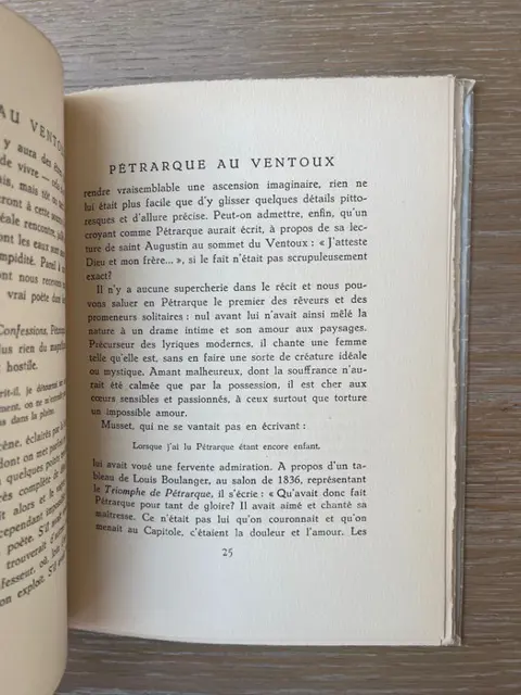 Sebert [trad.] / Gabriel Faure - Lettre de François Pétrarque sur son ascension au Mont Ventoux [1/450 ex.] - 1944