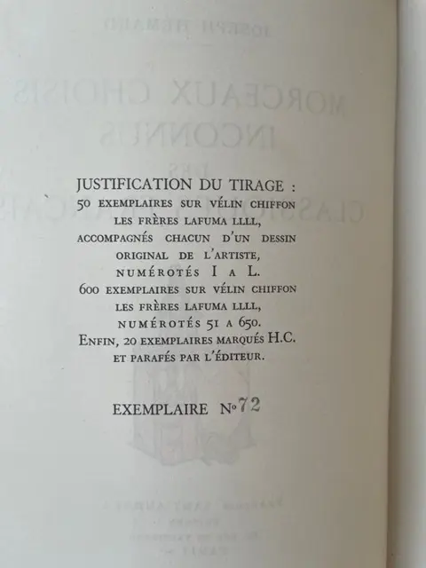 Joseph Hémard - Morceaux Choisis Inconnus Des Classiques Francais - 1928
