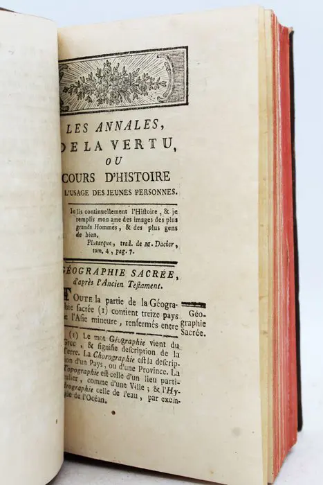 Mde. La Comtesse de Genlis - Annales de la Vertu ou Cours d'Histoire à l'Usage des Jeunes Personnes - 1787
