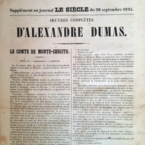 Alexandre Dumas - Le Comte de Monte-Cristo - 1846