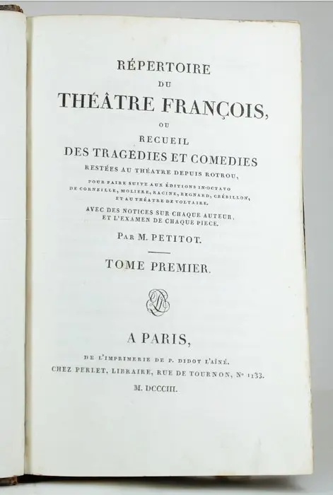 Petitot - Répertoire du Théatre François - 1803