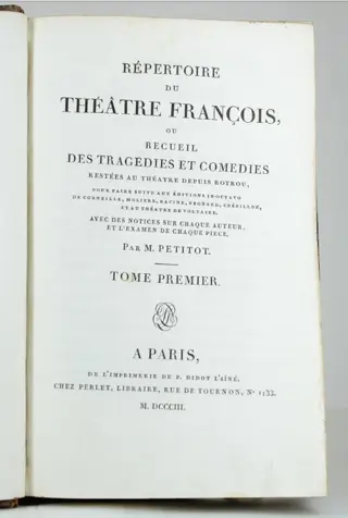Petitot - Répertoire du Théatre François - 1803