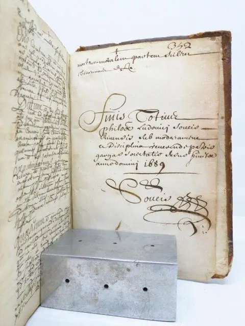 Manuscrit de Cosmologie du XVIIe - Secundus Cursus philosophiae Ludivici Sousis arundis - 1689