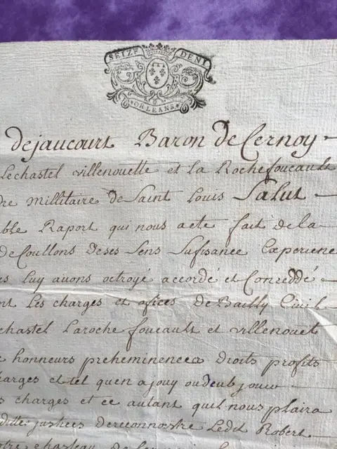 Marquis de Dejaucours - Nomination et octroy - 1752