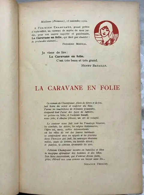 Félicien Champsaur/ Lorenzi, Domergue, al. - Ensemble de 4 oeuvres [La Caravane en folie, Marquisette, Claude Barsac & Renée April] - 1924/1926