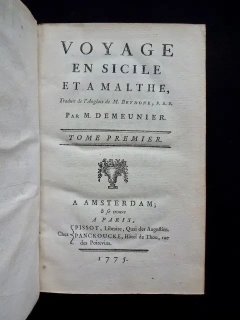 Patrick Brydone - Voyage en Sicile et à Malte - 1775