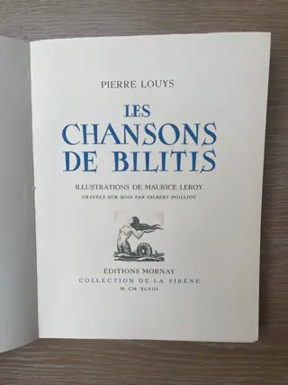 Pierre Louÿs / Maurice Leroy - Les Chansons De Bilitis - 1948