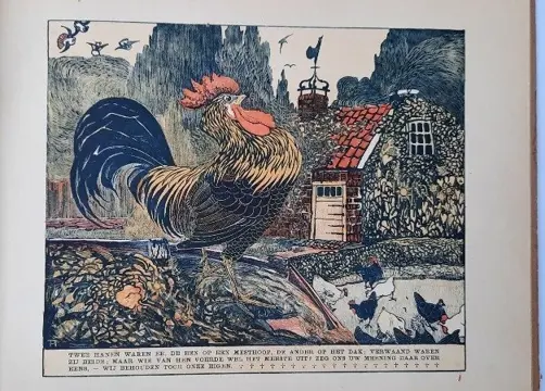 Th. van Hoytema - Twee hanen - 1898