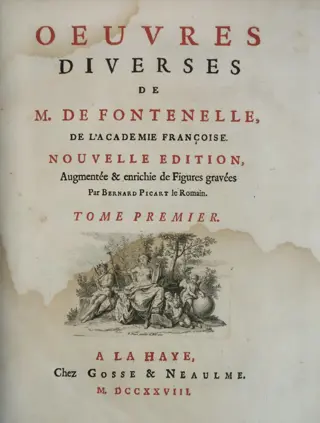 Fontenelle / Bernard Picart le Romain - Œuvres diverses de M. de Fontenelle... Edition enrichie de Figures gravées par B. Picart le Romain - 1728