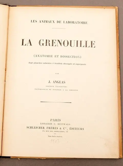 J. Anglas - La Grenouille (Anatomie et Dissection) - 1903