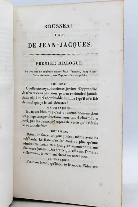 Jean-Jacques Rousseau - Dialogue de Rousseau, Juge de Jean-Jacques / Les Rêveries du Promeneur Solitaire - 1826
