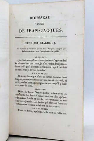 Jean-Jacques Rousseau - Dialogue de Rousseau, Juge de Jean-Jacques / Les Rêveries du Promeneur Solitaire - 1826