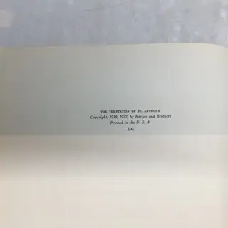 Gustave Flaubert / Harry Cimino (ill) - The temptation of saint anthony - 1932