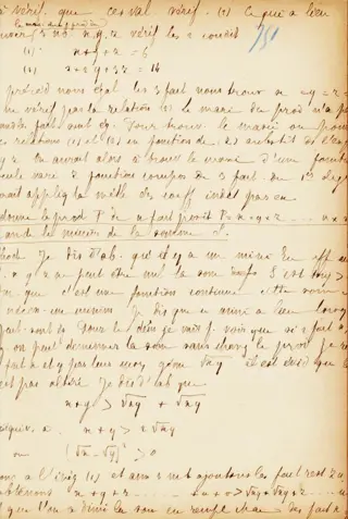 Manuscrit - Cours de mathématiques - 1850
