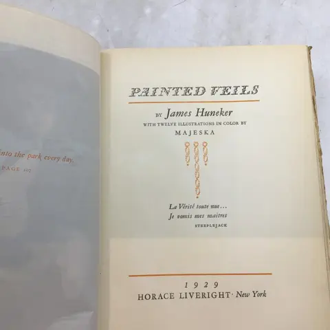 James Huneker / Majeska (ill) - Painted Veils (limited edition no 521) - 1929