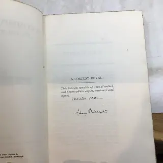 Eden Phillpotts - A Comedy Royal in four acts (limited edition no 130 signed by author) + Folly and Fresh Air - 1899/1925