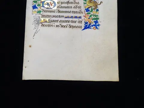 (French Atelier) - Manuscript; One illuminated leaf with miniature from a book of hours - XV century