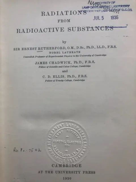 Ernest Rutherford, and James Chadwick, Charles Drummond Ellis. - Radiations from Radioactive Substances - 1930