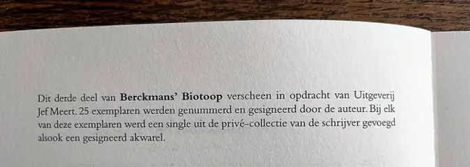 J.M.H. Berckmans - Berckmans Biotoop 3 (+ foto van Berckmans) - 2000