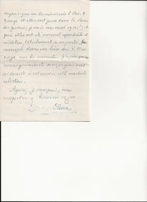 Paul Claudel - 6 lettres manuscrites à Madame Alix Brunnschweiler (France Pastorelli) - 1934/1950